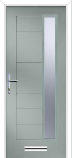 Monza 2 Augusta Offset Long Composite Door in Agate Grey