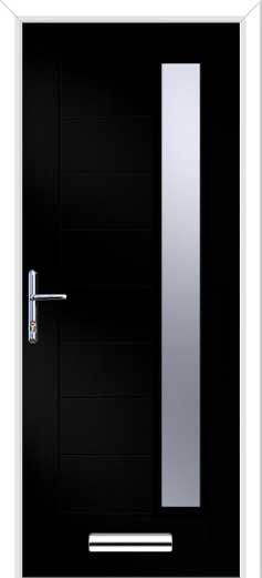 Monza 2 Augusta Offset Long Composite Door in Black