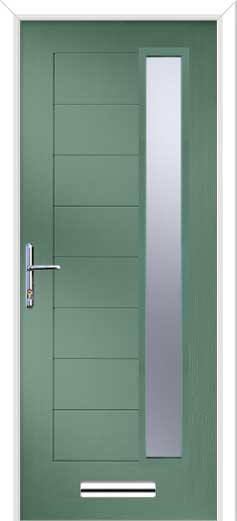 Monza 2 Augusta Offset Long Composite Door in Chartwell Green
