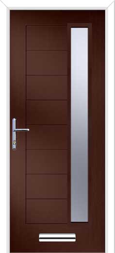 Monza 2 Augusta Offset Long Composite Door in Rosewood