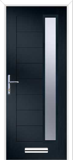 Monza 2 Augusta Offset Long Composite Door in Anthracite Grey