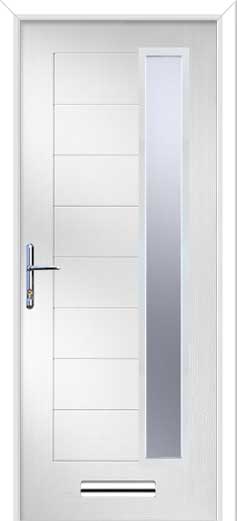 Monza 2 Augusta Offset Long Composite Door in White