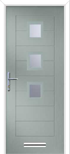 Monza 2 Square 3 Centre Composite Door in Agate Grey