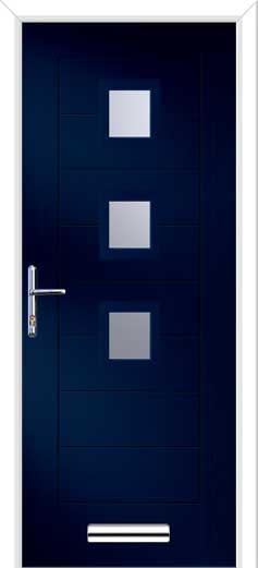 Monza 2 Square 3 Centre Composite Door in Blue