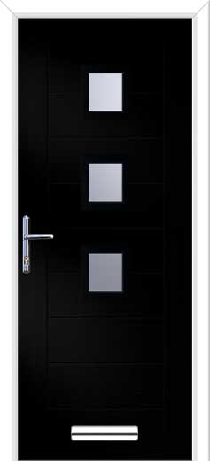 Monza 2 Square 3 Centre Composite Door in Black