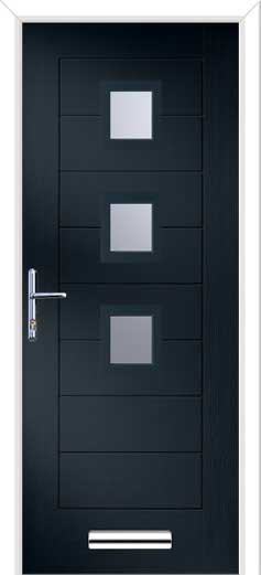 Monza 2 Square 3 Centre Composite Door in Anthracite Grey