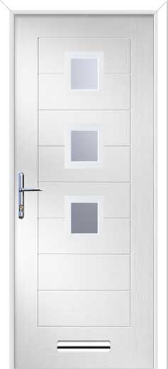 Monza 2 Square 3 Centre Composite Door in White