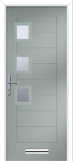 Monza 2 Square 3 Offset Composite Door in Agate Grey