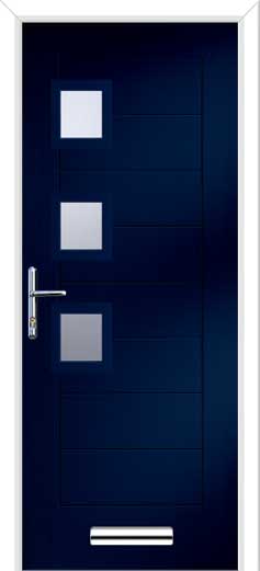 Monza 2 Square 3 Offset Composite Door in Blue