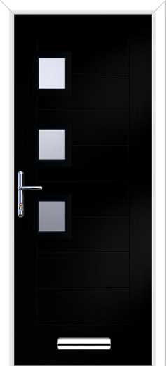 Monza 2 Square 3 Offset Composite Door in Black