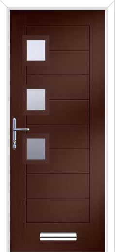 Monza 2 Square 3 Offset Composite Door in Rosewood
