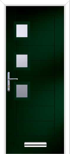 Monza 2 Square 3 Offset Composite Door in Green