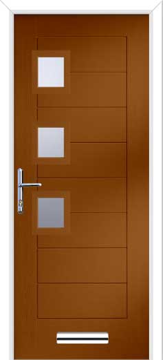 Monza 2 Square 3 Offset Composite Door in Oak