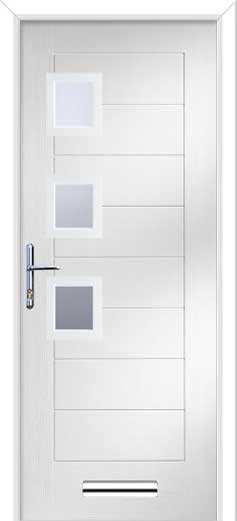 Monza 2 Square 3 Offset Composite Door in White
