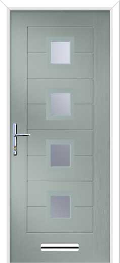 Monza 2 Square 4 Centre Composite Door in Agate Grey