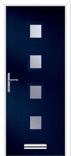 Monza 2 Square 4 Centre Composite Door in Blue