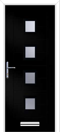 Monza 2 Square 4 Centre Composite Door in Black