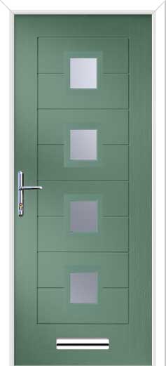 Monza 2 Square 4 Centre Composite Door in Chartwell Green