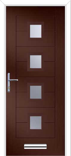 Monza 2 Square 4 Centre Composite Door in Rosewood