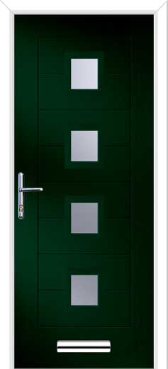 Monza 2 Square 4 Centre Composite Door in Green