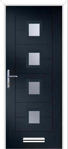 Monza 2 Square 4 Centre Composite Door in Anthracite Grey