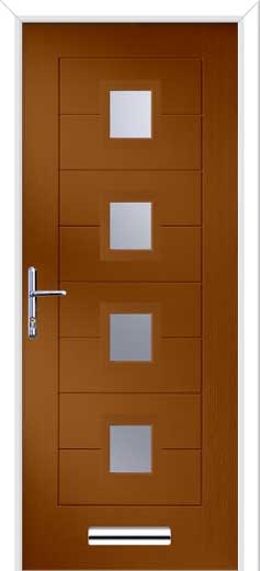 Monza 2 Square 4 Centre Composite Door in Oak