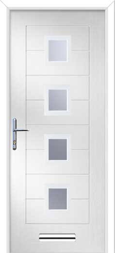 Monza 2 Square 4 Centre Composite Door in White
