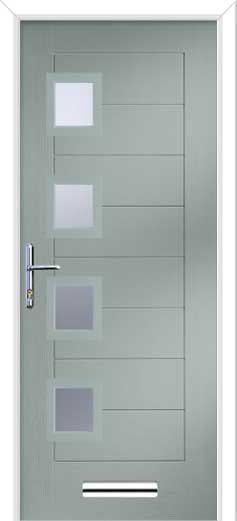 Monza 2 Square 4 Offset Composite Door in Agate Grey