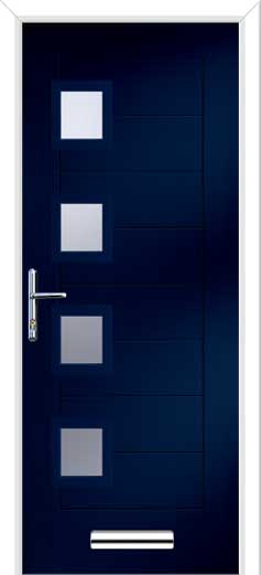 Monza 2 Square 4 Offset Composite Door in Blue