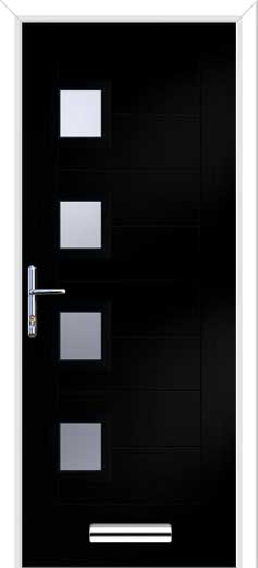 Monza 2 Square 4 Offset Composite Door in Black