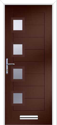 Monza 2 Square 4 Offset Composite Door in Rosewood
