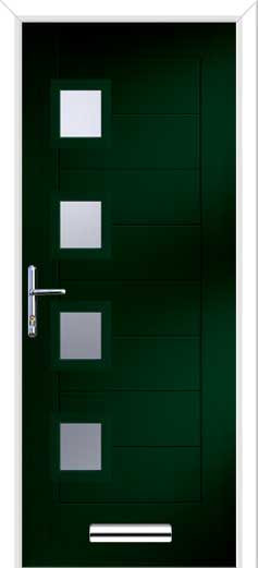 Monza 2 Square 4 Offset Composite Door in Green