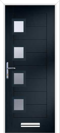 Monza 2 Square 4 Offset Composite Door in Anthracite Grey