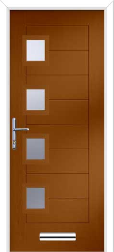 Monza 2 Square 4 Offset Composite Door in Oak