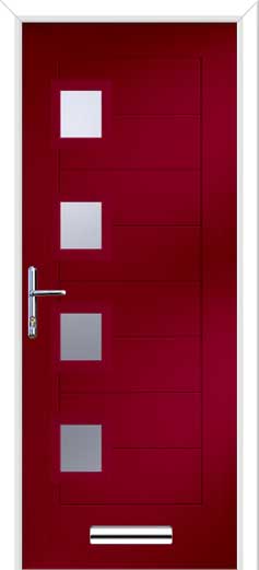 Monza 2 Square 4 Offset Composite Door in Red
