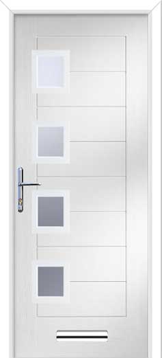 Monza 2 Square 4 Offset Composite Door in White
