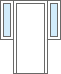 front door with flag windows both sides
