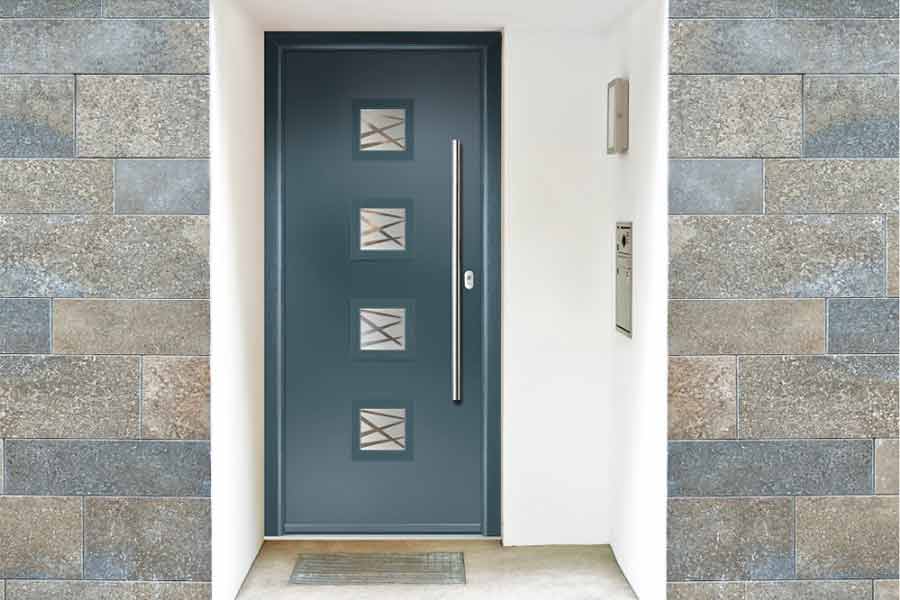 smooth composite door in grey