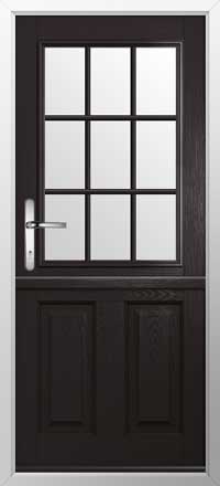 Beeston Georgian Bar Composite Stable Door in Black Brown