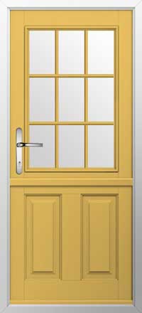 Beeston Georgian Bar Composite Stable Door in Buttercup Yellow