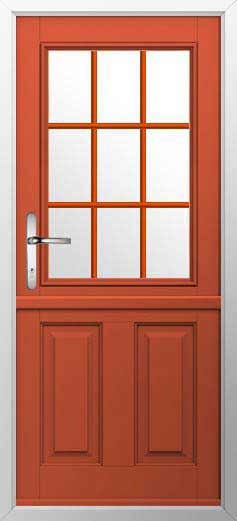 Beeston Georgian Bar Composite Stable Door in Copper Flame