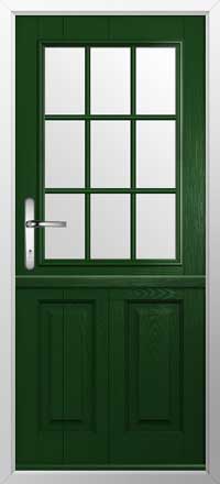Beeston Georgian Bar Composite Stable Door in Green