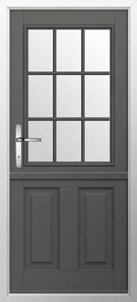 Beeston Georgian Bar Composite Stable Door in Granite Grey