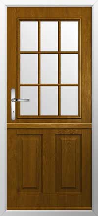Beeston Georgian Bar Composite Stable Door in Golden Oak