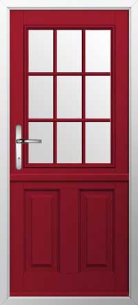 Beeston Georgian Bar Composite Stable Door in Ruby Red