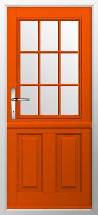 Beeston Georgian Bar Composite Stable Door in Tangerine