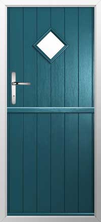 Flint 1 Composite Stable Door in Peacock Blue