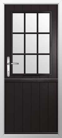 Flint Beeston Georgian Bar Composite Stable Door in Black Brown