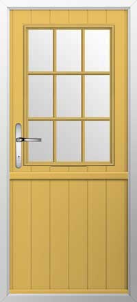 Flint Beeston Georgian Bar Composite Stable Door in Buttercup Yellow