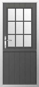 Flint Beeston Georgian Bar Composite Stable Door in Granite Grey